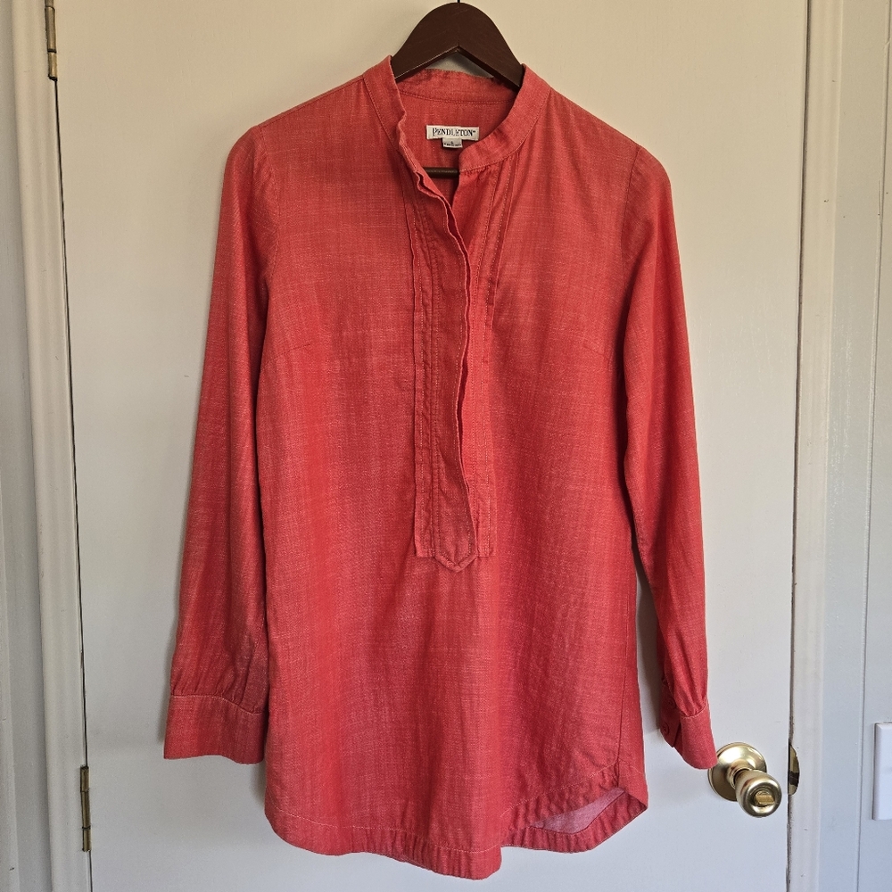 Pendleton Salmon Long Sleeve Blouse Women's S